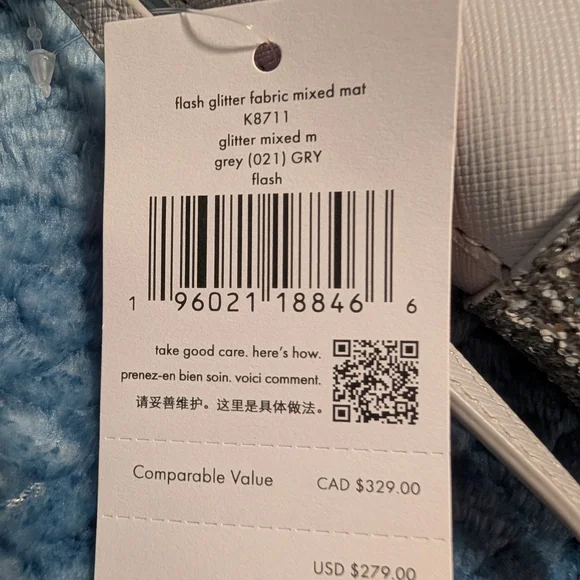 Kate Spade New York Flash Glitter Glimmer Crossbody Grey Silver (NWT) - Picture 7 of 10